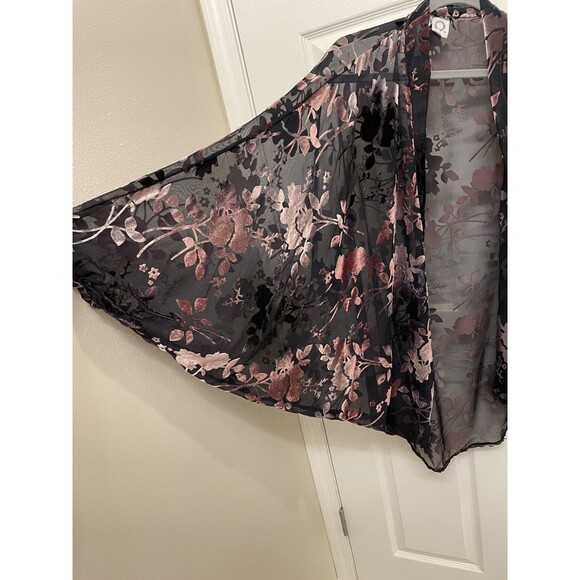 Anthropologie Akemi + Kin Fern Floral Burnout Velvet Kimono Cardigan One Size - Picture 5 of 8